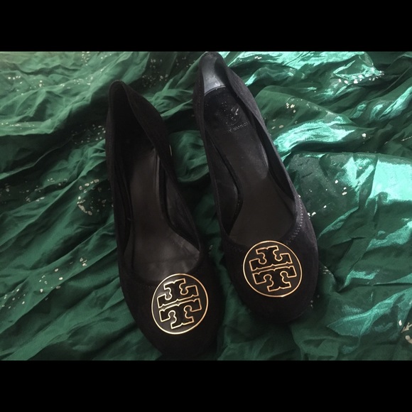 TORY BURCH GORG SUEDE BLOCK WOODEN Heels RETRO LUX - Picture 2 of 8
